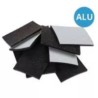 Gummipads ALU - einseitig mit Alufolie - 3mm, 4mm, 5 mm, 6mm, 8mm, 10mm - Gummigranulat-Pads, Terrassenpads - Solar Photovoltaik